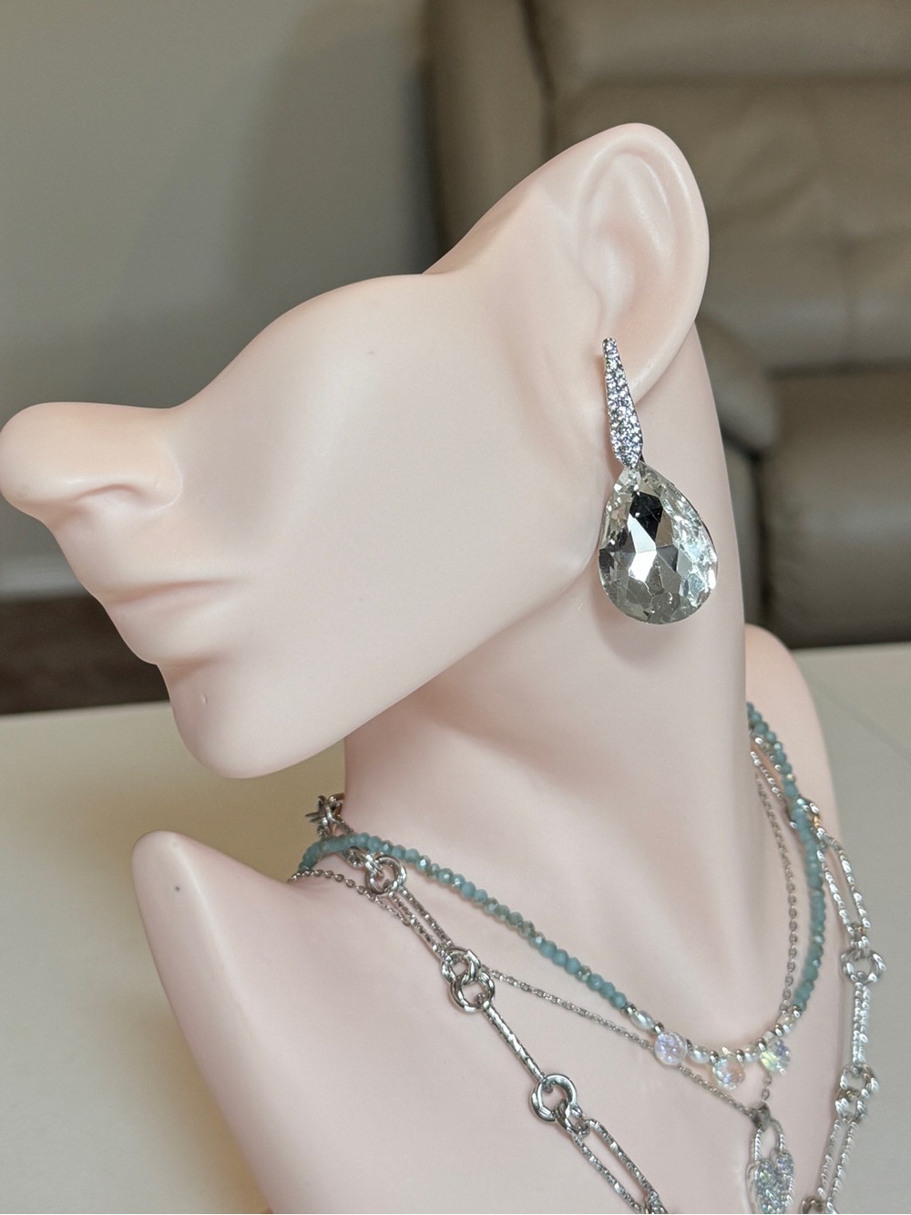 Crystal Teardrop Dangle Earrings